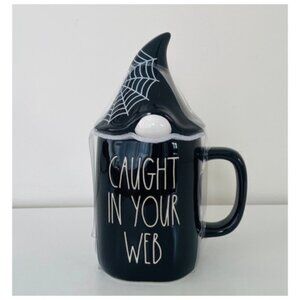 NEW Rae Dunn "Caught In Your Web" Figural Gnome Mug With Topper